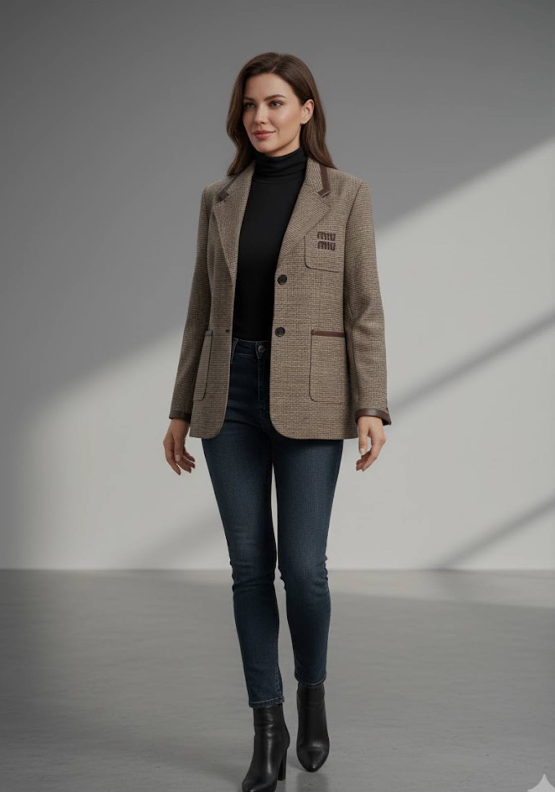 BLAZER A CUADRO MIU MIU